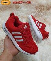 ฮิตสุด! รองเท้าผ้าใบ รองเท้าเด็ก ชาย หญิง สไตล์อดิดาส adiidas for kids Red สีแดง size 25-36 เบา นุ่ม มีเชือก