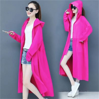 2023 Summer New Women Korean Version Fashion Long Knee Over Sun Protection Clothing Fairy Sun Protection Clothing Thin Coat Tide