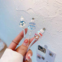 Sanhe 1Pcs Data Cable Cover Round Transparent Cartoon Bite A Data Cable Cover Protection Gadgets อุปกรณ์เสริมสุ่มส่ง