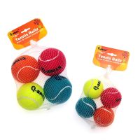 【YF】۞  Dog Set Thick Walled Rubber Squeak Chew Balls for Dogs Tennis Interactive Bouncy Training 4-pack