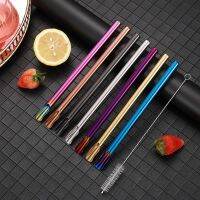 304 Stainless Steel Pipette 304 Stainless Steel Pipette A Stirring Spoon Cold Drink Pipette Milk Tea Pipette Coffee Stirring Straw Pipette Dipper Creative Straws Color Pipette Smoothie Scoop Straw Cleaning Brush