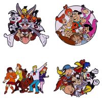 ﹊♤♣  Cartoon Anime multi-character rally Badge Delicate Enamel Lapel Pins Jacket Brooch Accessories