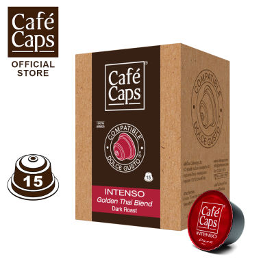 Cafecaps - Coffee Dolce Gusto Intenso (1 กล่อง X15 แคปซูล) - Dolce Gusto Coffee แคปซูลที่เข้ากันได้แคปซูลกาแฟที่ กาแฟอาราบิก้า. ผลิตจากอราบิก้าแท้ 100% ที่คัดสรรจากภาคเหนือของประเทศไทย แคปซูลกาแฟใช้ได้กับเครื่อง Dolce Gusto เท่านั้น.