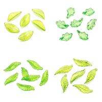 30pcs Transparent Green Acrylic Pendant Leaf Loose Spacer Beads For Jewelry Making DIY Handmade Necklace Bracelet  Accessories DIY accessories and oth