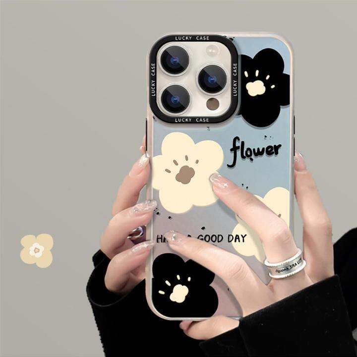 สำหรับ-iphone-เคสโทรศัพท์มือถือลายดอกไม้วัสดุเลเซอร์-tpu-ป้องกันการตกและป้องกันการชน-for-iphone-14-13-12-11-pro-max-xs-max-xr-xr-x-7-8-plus