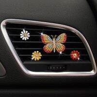 Universal Car Freshner Scent Rhinestone Butterfly Auto Outlet Perfume Aromatherapy Decorative Clip Motorcar Accessories Interior