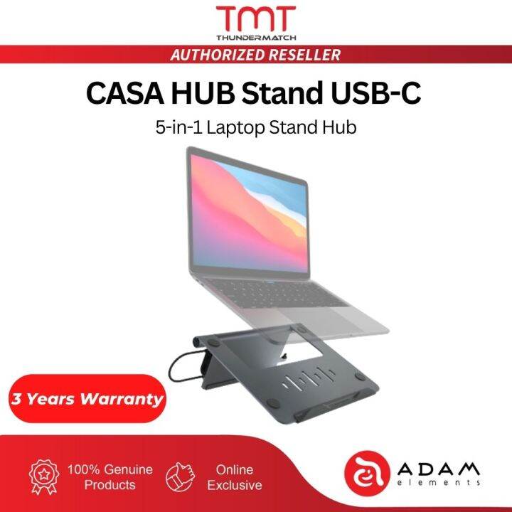 ADAM elements CASA HUB Stand USBC 5in1 Laptop Stand Hub Adjustable