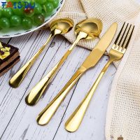 FAIS DU 4pcs Sets Stainless Steel Cutlery Spoon Fork Dinnerware 304 Tableware Portable Travel Flatware Sets Kitchen Accessories Flatware Sets