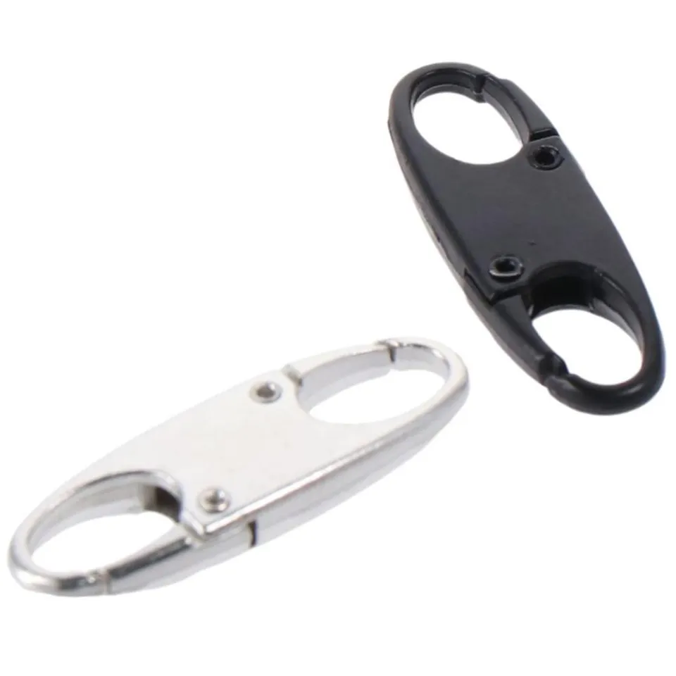 8 Pcs Black Zipper Lock Clip New Metal Detachable Carabiner Clip