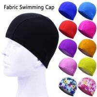 2023 Fashion Swimming Cap High Elastic Adult Universal Solid Color Flower Independent Packaging Cardboard Swimming Accessories