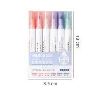 6 Colors Morandi Highs Painting Utensil Large Capacity Colorful Marker