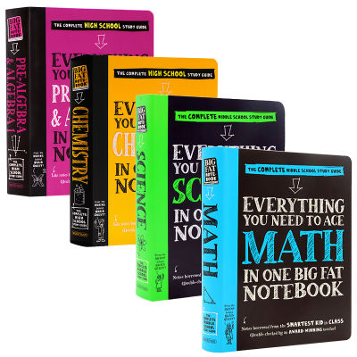 Spot imported English original genuine American high school students Notes Series 4 volumes, jointly sold mathematics, science, algebra, chemistry, everything you need to ace