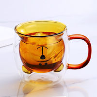 250ml 3D Bts Creative Glass Mug Water Bottle Lovely Bear Heat-resistant Double Wall Coffee Cup Milk Juice Mugs Cute Beer Glasses