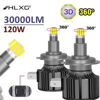 HLXG 360 H7 LED canbus Turbo 9012 H8 h11 9005 9006 HB3 HB4 LED 30000LM 120W bulb headlight 8 Sides 8000K 6000K Auto Light lamp Bulbs  LEDs  HIDs