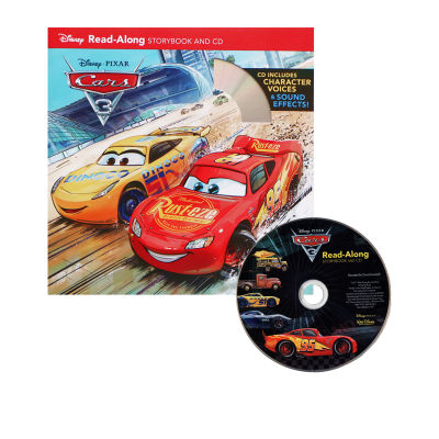 English original racing car Story 3 cars3 read along storybook with CD D.isney independent reading audio picture book classic childrens picture story book