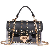 Chain Rivet Elegant Women Handbag PU Leather Hasp Handbag Candy Colors Shoulder Bag And Purse Cross Body Shoulder Messenger Bag