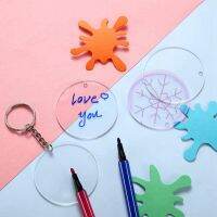 “：{+ 300 Pcs 2 Inches Acrylic Transparent Discs And Key Chains Set, Clear Blank Acrylic Discs Round Keychain For DIY Projects