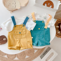 2021 Summer Fashion Baby Boys Girls Colorful Loose Overalls Big Pockets Suspenders Shorts Toddler Kids Bib Pants