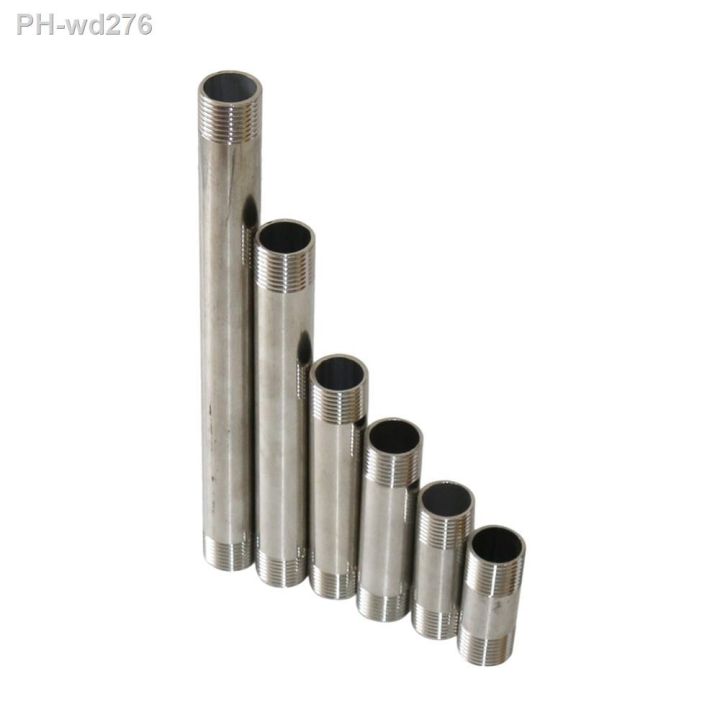 bsp-1-2-quot-3-4-quot-1-quot-pipe-fitting-stainless-steel-304-malexmale-threaded-pipe-connector-5-6-8-10-15-20-30cm-adapter-shower-rod