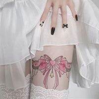 สติกเกอร์สักชั่วคราวกันน้ำได้ยาวนานสีสันสดใสสำหรับผู้หญิงผูกโบว์
