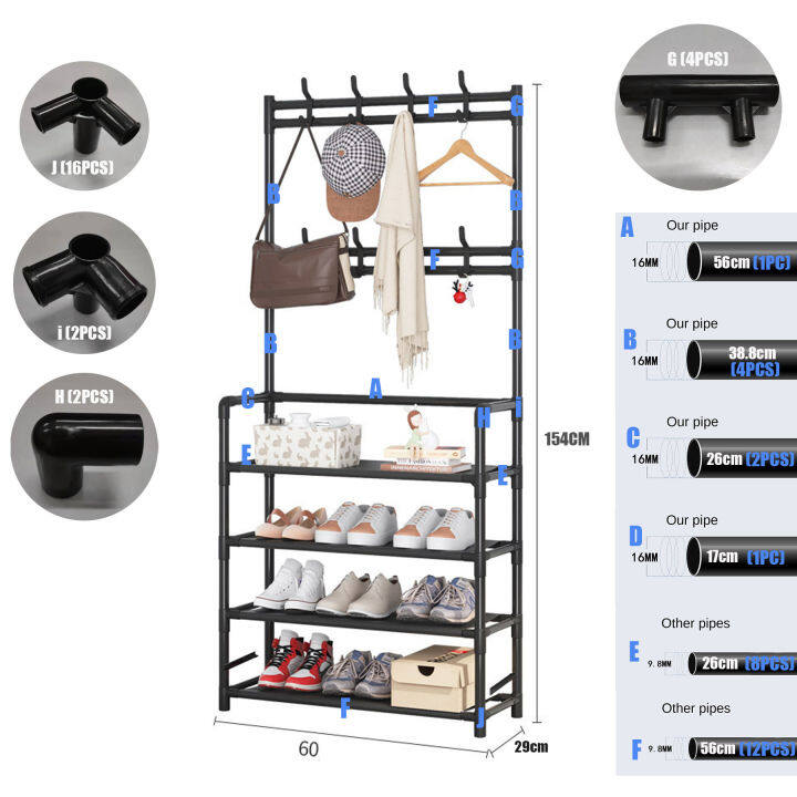 1pc Multifunctional Easy Assembling Shoe Rack With Multiple Layers