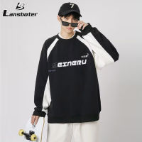 Lansboter เสื้อสเวตเตอร์ลำลองของผู้ชาย,เสื้อสวมหัวอินสเวตเตอร์วัยรุ่นผู้ชายสไตล์ใหม่