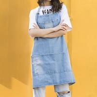 Black Blue Denim Bib Apron Cafe Barista Bartender Pastry Chef Uniform Restaurant Bistro Hotel Waitstaff Florist Work Wear B13