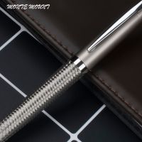 Luxury Black Ballpen Brand Cruise Collection Platinum Line Braid Ballpoint Pen Silver Clip metal Pen Pens