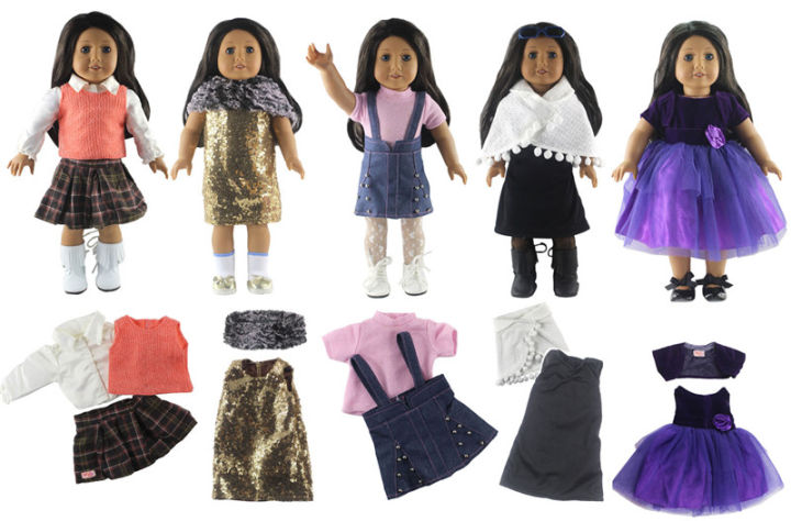 5-set-18-inch-doll-clothes-outfit-handmade-dress-for-18-inch-doll-american-doll-princess-dress-many-style-for-choice