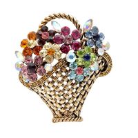 CINDY XIANG Rhinestone Flower Basket Brooch Vintage Colorful Pins For Women Autumn Design Fashion Jewelry Coat Accessories