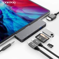 USB ฮับชนิด C สำหรับ Ipad Pro Macbook 11 12.9ฮับ7 In 1 USB C พร้อมแจ็ค HDMI-หูฟังที่เข้าทรง4K USB3.0ชาร์จ USB C PD