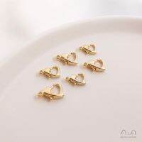 ✔● สร้อยคอหัวเข็มขัดล็อบสเตอร์สปริงแห่งความรักสีทองอ่อนชุบทอง14 K เครื่องประดับหัวเข็มขัดอุปกรณ์เสริมด้วยมือแบบ Diy