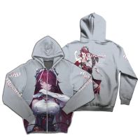 Rosaria Genshin Impact Full Printing Anime Hoodie Zipper Sweater Jacket, Custom Design Name Photo