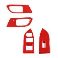 For BRZ 86 2012-2020 Car Inner Door Handle Bowl Decor Cover Window Lift Switch Panel Trim Accessories, Red