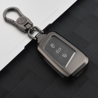 dvvbgfrdt Galvanized alloy Car Remote Key Case Cover Holder Shell Fob for Volkswagen VW Magotan Passat B8 Golf For Skoda Superb A7