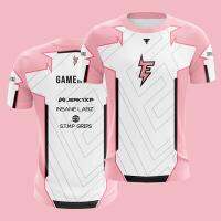 neck round 3D T-shirt printed suitable for the 2021 Pink Esports efficiency game, featuring prints, oversized from children to adults