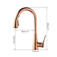 KEMAIDI Rose Kitchen Faucets Silver &amp; Black Single Handle Pull Out Kitchen Tap Single Hole Handle Taps Swivel 360 Water Mixer
