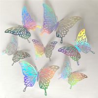 ✾◙ 12pcs Suncatcher Sticker 3D Effect Crystal Butterflies Wall Sticker Beautiful Butterfly for Kids Room Wall Decal Home Decoration