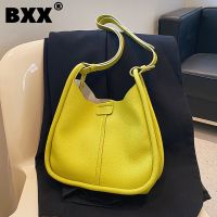 [BXX] Simply Solid Color High Quality Leather Shoulder Bag Women  39;s Handbags 2022 New Fashion Portable Travel Bucket Bag GF3933