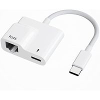 USB C To Ethernet Adapter, 2 In 1 USB C To RJ45 Adapter Supports 10/100Mbps Ethernet Network For Android/Ipad Pro/Mac/HUAWEI