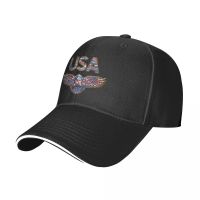 New U.S.A. Eagle-Red White And Blue With Gold Outline Baseball Cap Caps Trucker Cap Fashion Beach Hat For Women 2023 Mens