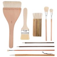 9 Pcs Paint Brushes Set Different Shapes Glaze Brushes for Pottery Acrylic Watercolor Ceramic for Painting Artists Rock