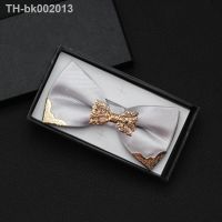 ❅ﺴ☎ High Quality Bowtie For Men Slim Fashion Business Formal Wedding Bow Tie Butterfly Male Dress Shirt Solid Cravat with Gift Box