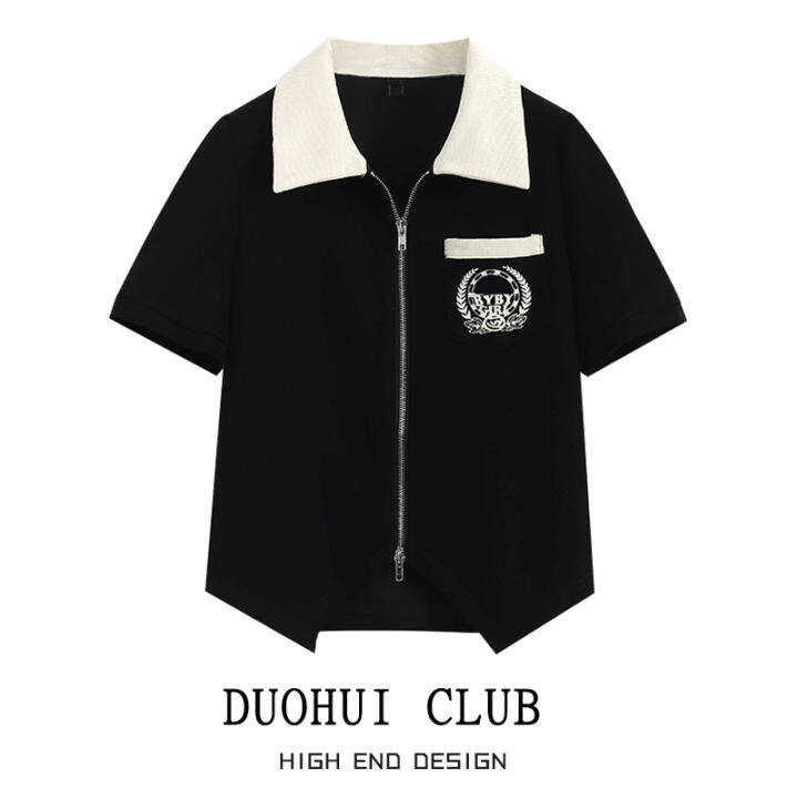 duohu-เสื้อเชิ้ตโปโลแขนสั้นสำหรับผู้หญิง-เสื้อโปโลคอโปโลสีเขียว-m-l-xl-2xl-3xl-4xl