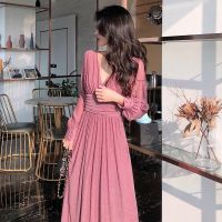 Vintage Sexy Maxi Dresses for Women Party Sequin Midi Dress Female Casual Chiffon Slim Korean Woman Dress Elegant Autumn 2021