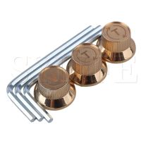 Gold 1V2T Electric Guitar Volume Control Knobs with Wrenches Set of 3 Guitar Bass Accessories