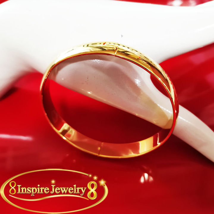 inspire-jewelry-กำไลทองตอกลายงานอินเทรนแฟชั่นชั้นนำ-ตัวเรือนหุ้มทองแท้-24k-สวยหรู-พร้อมถุงกำมะหยี่
