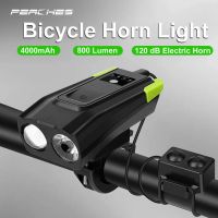 Bike Light Front with Horn 800 Lumen 4000mAh LED Smart Induction Bicycle Front Lamp USB Rechargeable Safety Cycling Flashlight