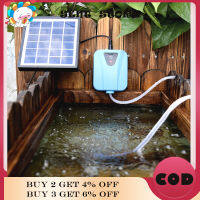 【Hot Sale】Solar Powered/DC Charging Oxygenator Water Oxygen Pump Pond Aerator with 1 Air Stone Aquarium Airpump 2L/min