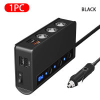 4 Ports USB Car Charger QC 3.0 Quick Charge 3-Socket Lighter Splitter 12V24V 180W Power Adapter Independent Switch
